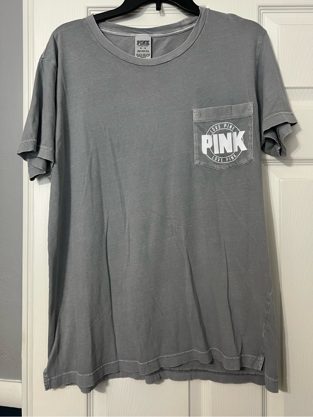 PINK Victoria's Secret Gray Short Sleeve Pocket Tee
